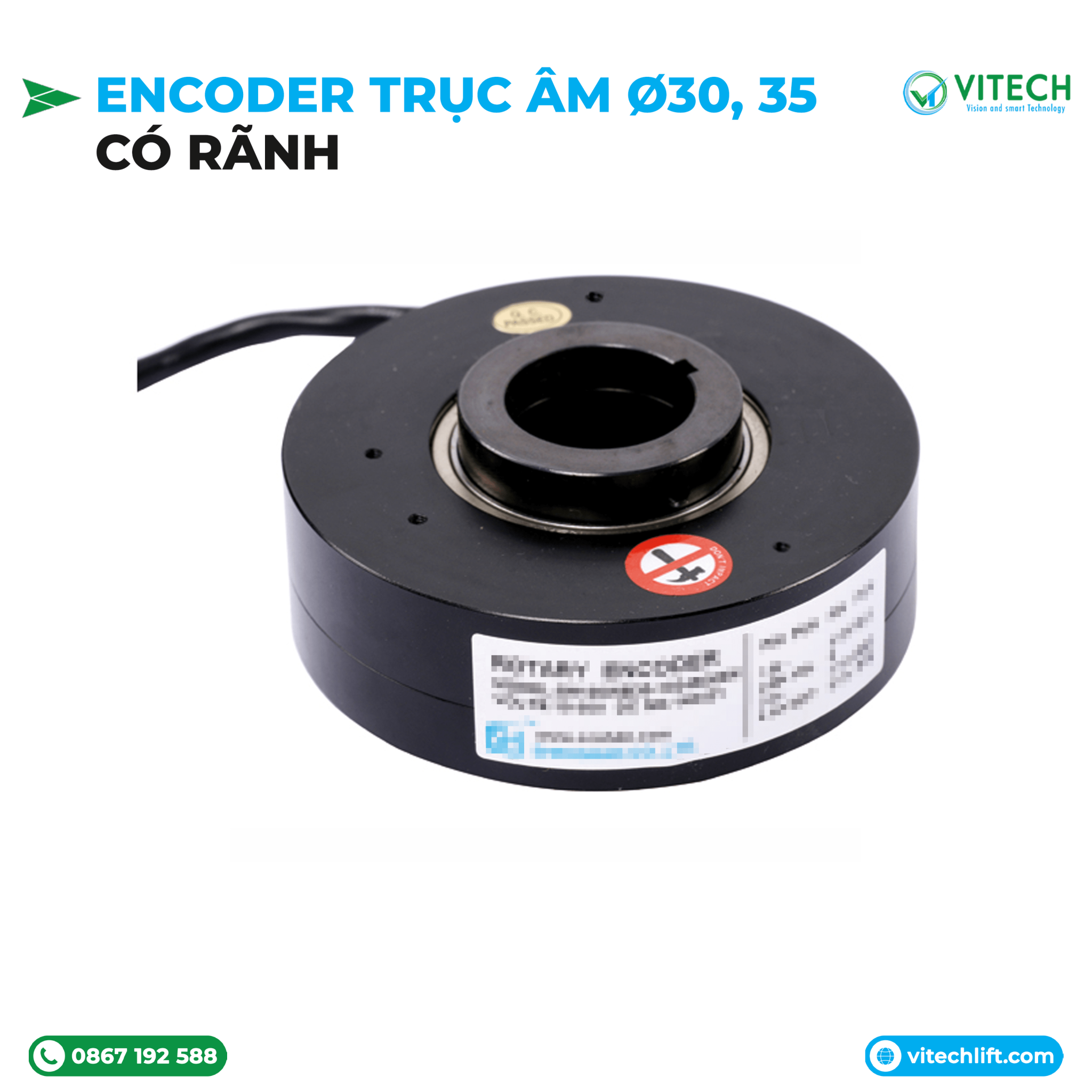 Encoder TrỤc Âm Φ30 Φ35 CÓ RÃnh Vitechlift